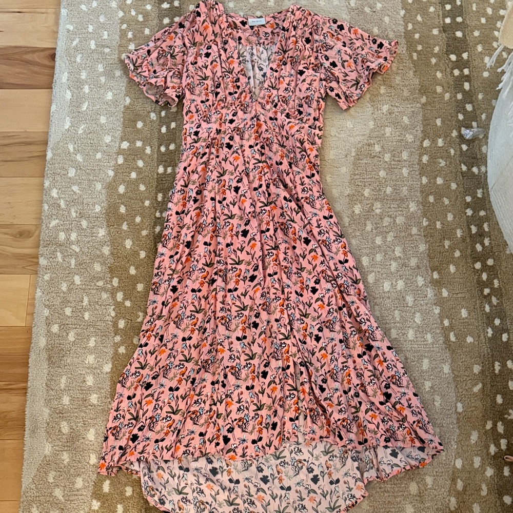 Rue Stiic / Anthropologie - Floral Pink Midi Dress